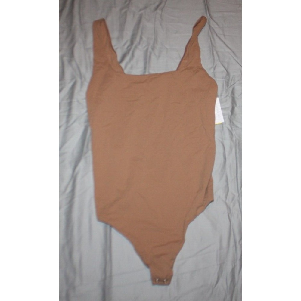 Auden Bonded Tank Bodysuit Brown Size XL NWT
